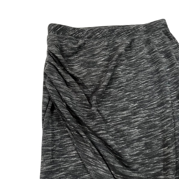 Maeve Anthropologie Size Small Marled Gray Faux Wrap Front Ruched Midi Skirt - Picture 3 of 7